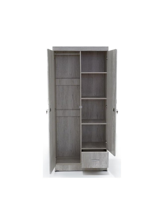 ABX HOME Shaku 2 Door Wooden Wardrobe, Cabinet Cupboard Engineered Wood Perfect Modern Stylish Heavy Duty With Mirror (With Installation) - Image 2